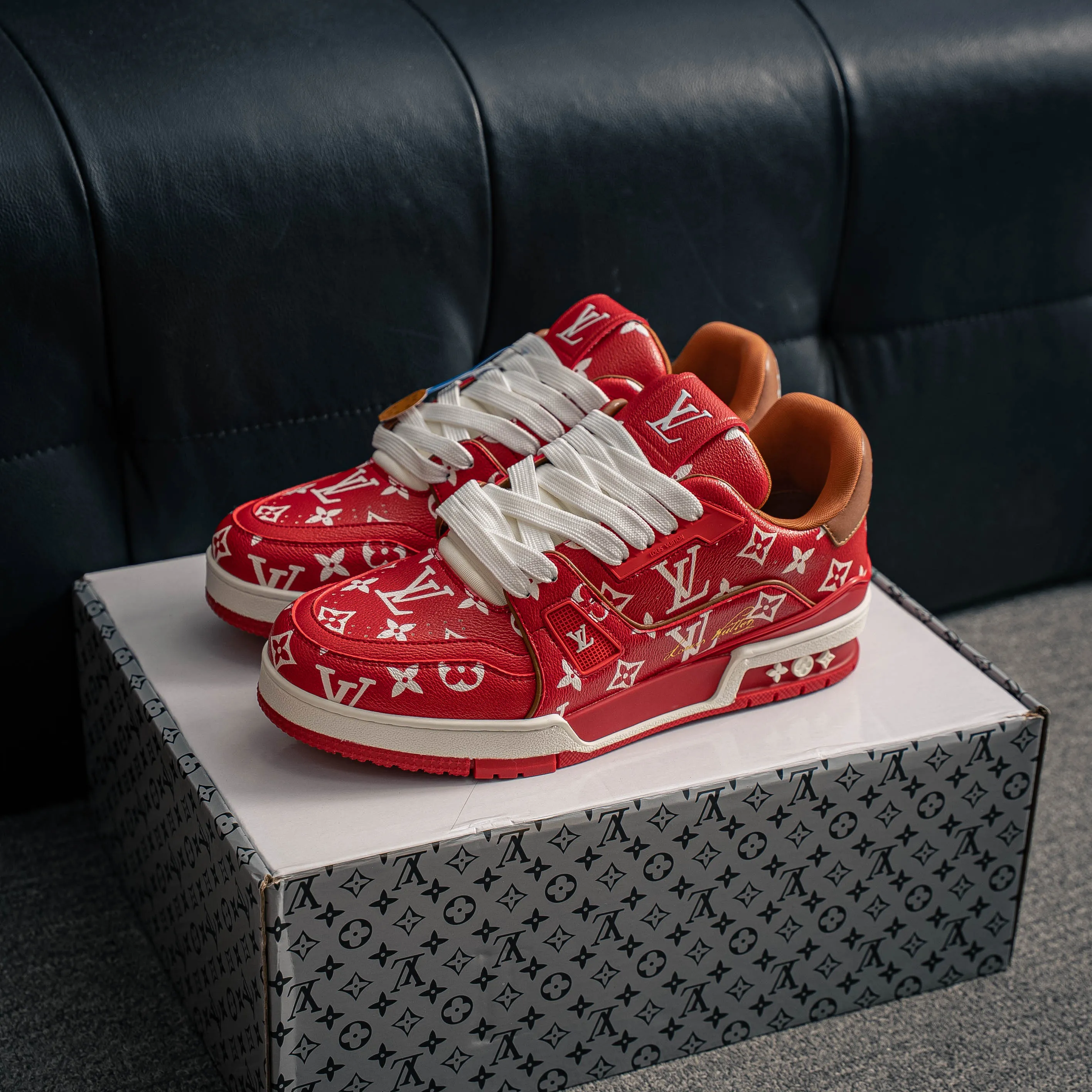 【L 2 】 Premium LV Classic New Arrival ✦ 1:1 ， ， ✦ Cowhide Leather Shoes ， LOGO ✦ + ，
